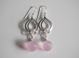  Rose Quartz Onion briolette dangle Earrings