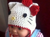 Hello Kitty Hat Crochet Pattern, All sizes, Beanie and Earflap