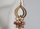 Hot pink Quartz And Multi Tourmaline Chandelier Earrings