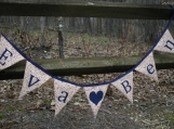 Name Fabric Banner, large triangle pennants