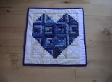 Quilted Blue Heart Wall Hanging