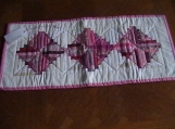 Quilted Pink Log Cabin Table runner