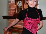 Sexy "Pink Heart" Crocheted Valentine's Day Women's Top