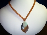 Amber Spiral Rope Pendant 