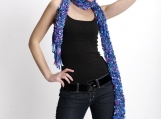 Casual colourful hand-knitted scarf