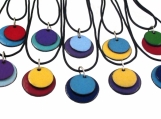 Enamelled Copper Pendant- Stacked Circles (doubles)