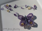 JUMA Jewelry - Mariposa's Secret - BUTTERFLY THEME - Amethyst, Pink Amethyst, Citrine and Peacock Seed FW Pearls
