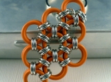 Orange Diamond Chainmaille Key Chain