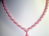 Pink & White Spiral Rope Pendant Set
