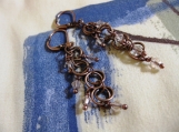 Antique Copper & Crystal Cascade Earrings