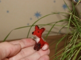 Fox miniature - super tiny felted red fox wild animals