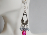 Hot Pink Quartz and Iolite Chandelier