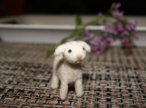 Super tiny felted cute lamb miniature - soft sculpture - farm 