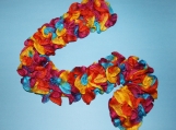 Sky Blue, Yellow and Bright Red Frilly Scarf  