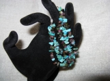 Turquoise & Multi Color Tourmaline 3 Strand Bracelet