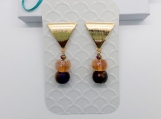 Gold Triangle Crystal Earrings