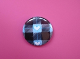 Blue Lumberjack Heart Pin