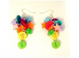 Chunky Rainbow Cluster Button and Star Earrings