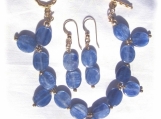 Gold-filled and Kyanite Bead Bracelet & earring set