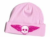 Pink Skull with Wings Baby Skull Cap