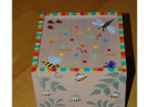 Wonderful  handpainted Wood Box with insect theme