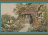 A Young Girl In A Cottage Garden Cross Stitch Pattern