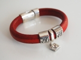  Red Licorice Leather Bracelet-Bangle bracelet- charm Bracelet -