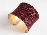 Maroon Stingray Leather Cuff Bracelet