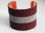  Stingray Bracelet -Maroon Genuine Stingray Leather Cuff Bracele