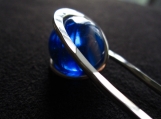 Hair Pin in Nickel Silver with Deep Nautical Blues