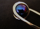 Hair Pin in Nickel Silver with Midnight sphere