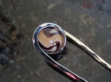 Hair Pin in Nickel Silver with Mocha Madness sphere 