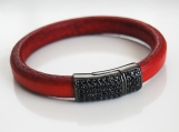  Red Licorice Leather Bracelet- Bangle bracelet