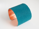  Stingray Bracelet -Teal Green Genuine Stingray Leather Cuff 