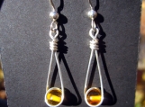 Genuine Amber Sterling Moon Catcher (TM) Earrings