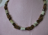 Brown Bead and Crystal Necklace