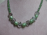 Mint Green and Crystal Beaded Necklace