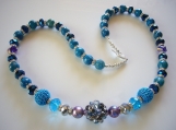 Blue Agate and Crystal Necklace