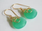  Chryso Chalcedony Quartz Dangle Drop Earrings