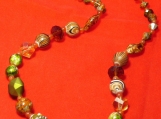 Necklace with Red Agate and Man-Made beads 