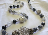 Necklace With Rutilated  Agate and Crystal 