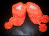 NCA baby orange crochet booties