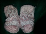 NCA baby pink crochet booties