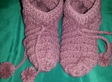 NCA children  dark pink crochet booties