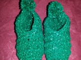 NCA children sparkling green crochet booties