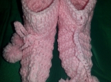 NCA pink & white girl crochet booties