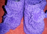 NCA purple crochet booties