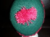 NCA red & green youth beanie