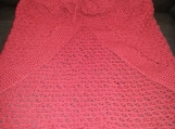 NCA red crochet shawl