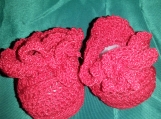 NCA tiny red  crochet booties